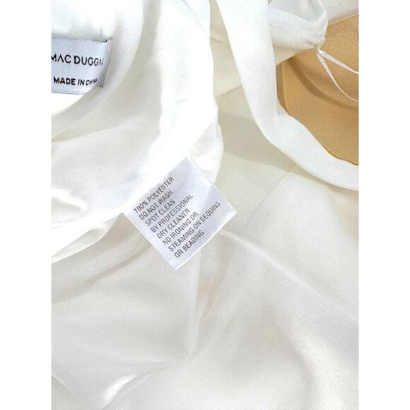 NWT Ieena for Mac Duggal White One Shoulder Jersey Mermaid Gown – Size 2 - Picture 9 of 9